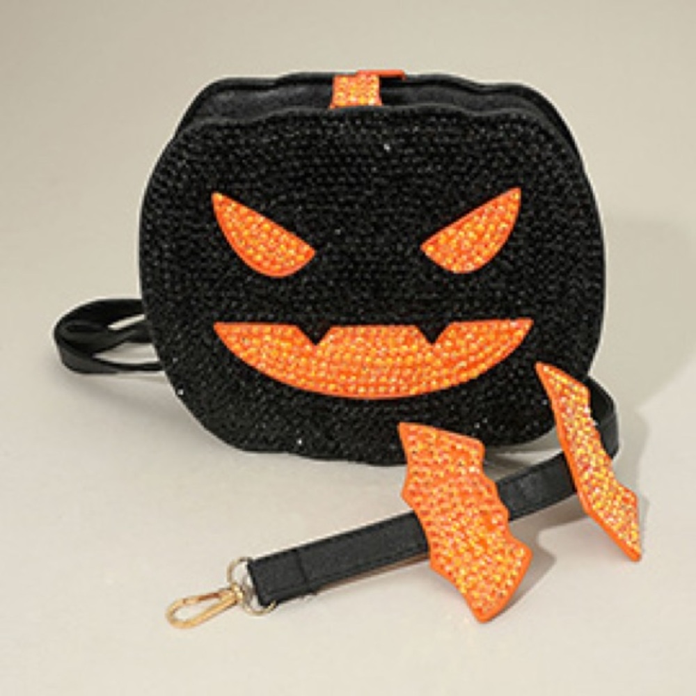 Jack O Lantern Black and Orange Crossbody Bag